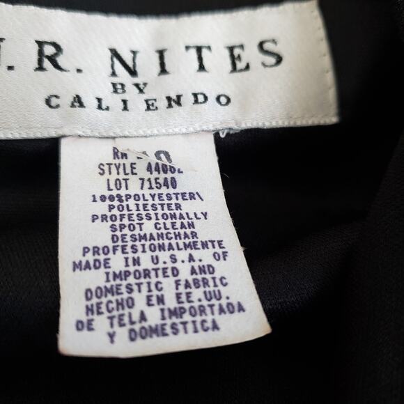 J.R. Nites by Caliendo Beaded Black Tunic Asymmetrical Hem V-Neck Women 10 - Picture 9 of 9